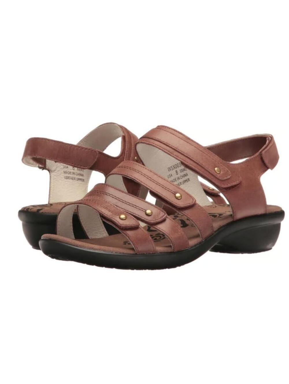 NEW Propet Brown Leather Comfort Sandals Aurora Size 8 Adjustable